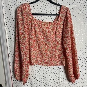Lush Floral Red Women's Top